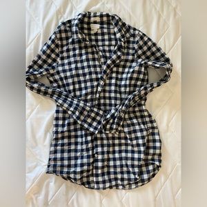 J Crew boyfriend fit blue and white check shirt